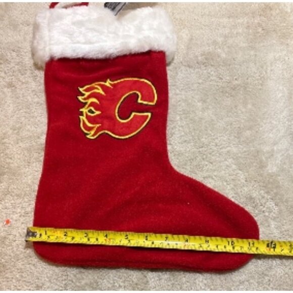Calgary Flames Christmas Stocking Red White Logo Hockey 14" NWT - Picture 5 of 5